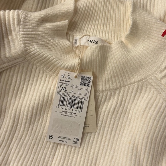 Mango High collar ribbed knit sweater in Ecru New with Tags! - Picture 5 of 5